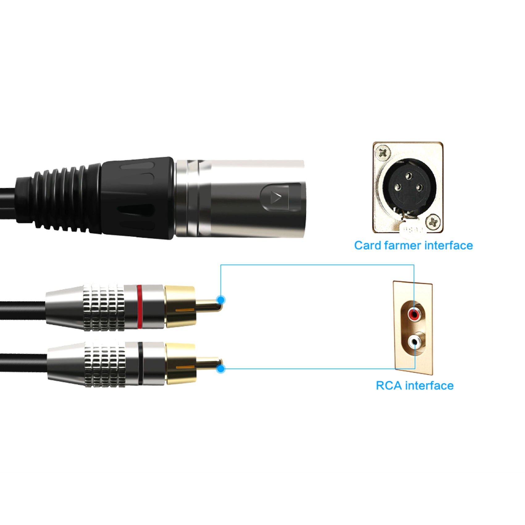 1 XLR erkek 2 RCA erkek tak St - Audio Splitter Y incelemesi ve fiyatı